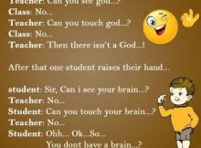 Joke about a teacher that tells student that God doesn’t exist